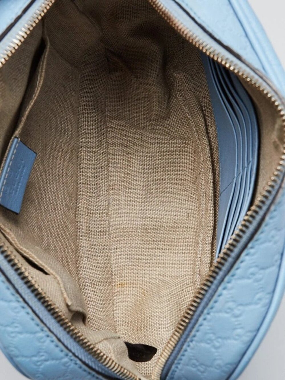 Gucci Light Blue Micro Guccissima Leather Crossbody Bag - Picture 8 of 10